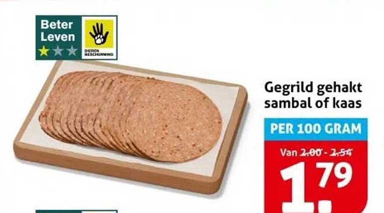 Gegrild gehakt sambal of kaas