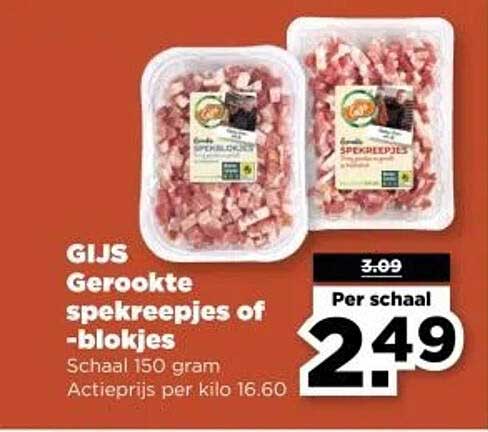 GIJS Gerookte spekreepjes of -blokjes