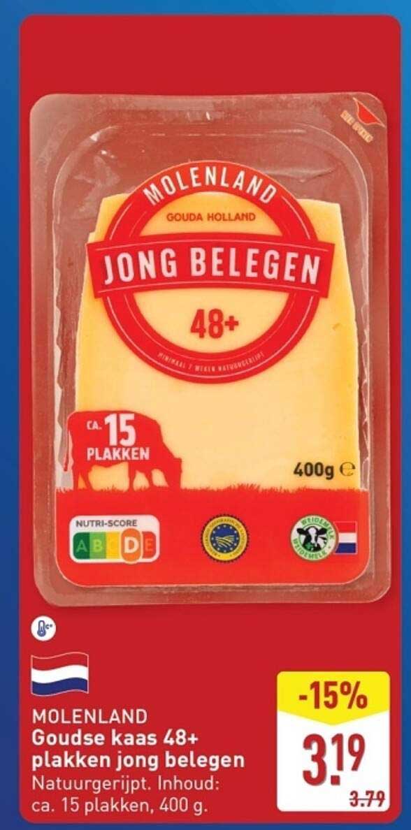 Goudse kaas 48+ plakken jong belegen