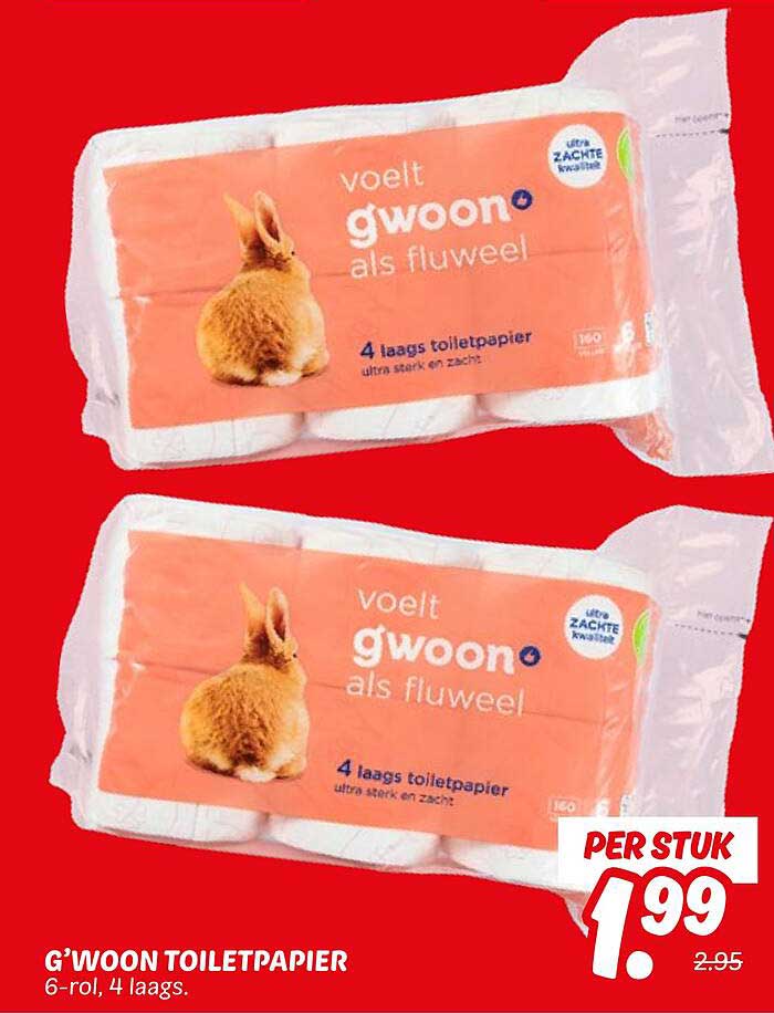 G'woon Toiletpapier 6-rol, 4 laags