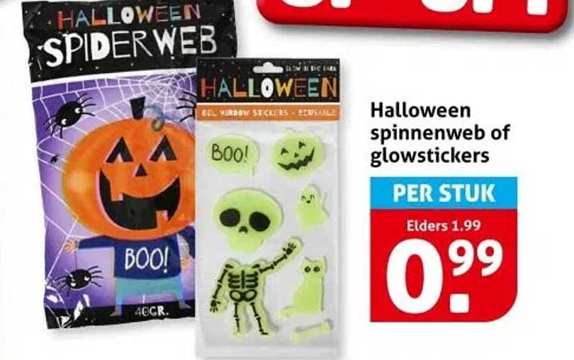 Halloween spinnenweb of glowstickers