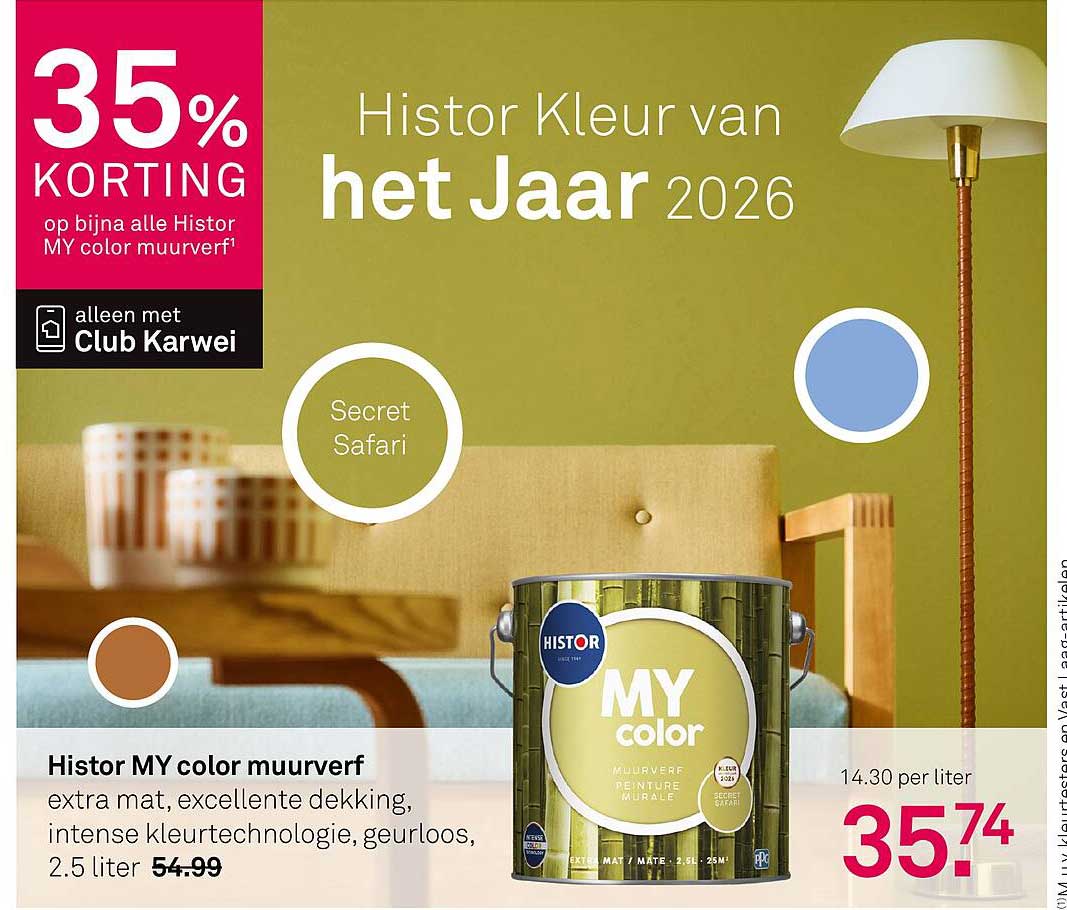 Histor MY color muurverf - Kleur van het Jaar 2026