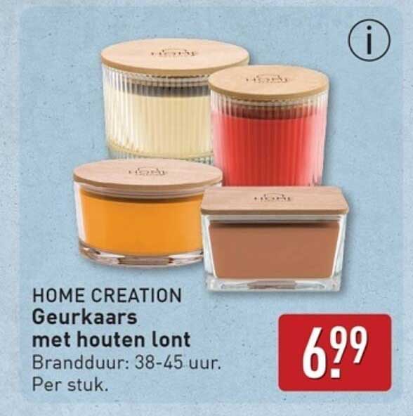 HOME CREATION Geurkaars met houten lont