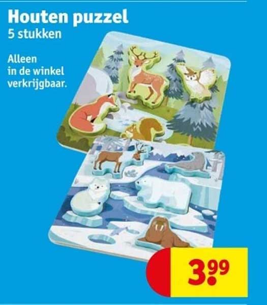 Houten puzzel 5 stukken