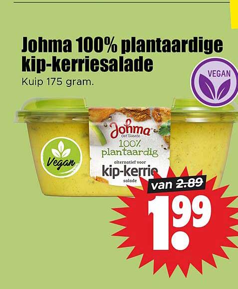 Johma 100% plantaardige kip-kerrie salade