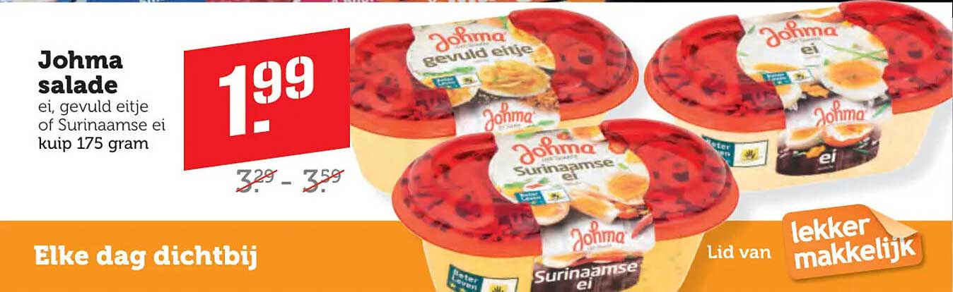 Johma salade ei, gevuld eitje of Surinaamse ei kuip 175 gram