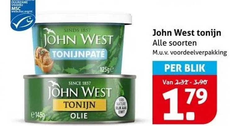 John West tonijn Alle soorten M.u.v. voordeelverpakking