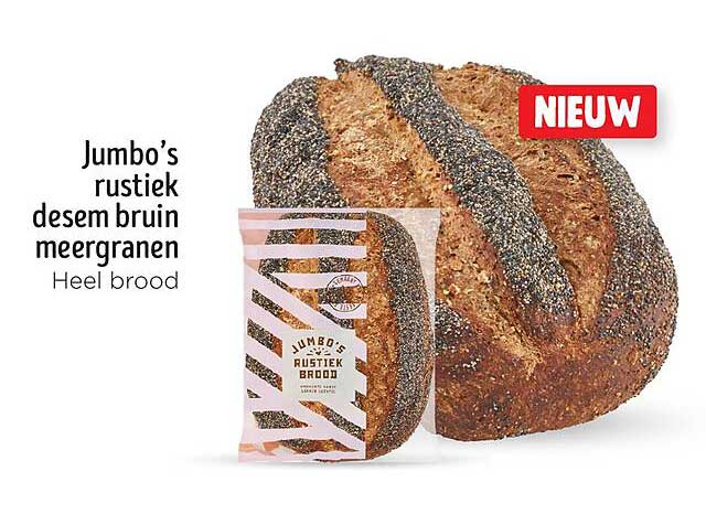 Jumbo's rustiek desem bruin meergranen Heel brood