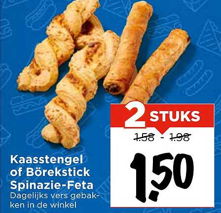 Kaasstengel of Börekstick Spinazie-Feta