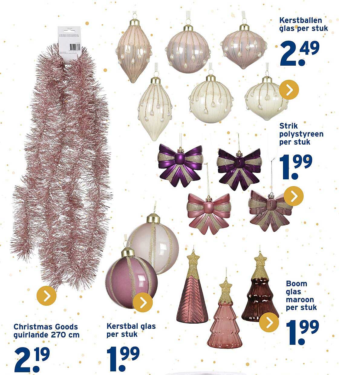Kerstballen glas per stuk €2,49