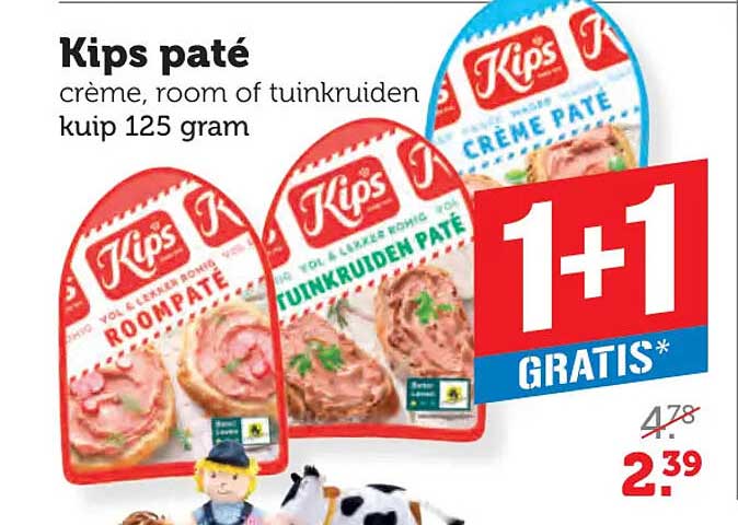 Kips paté crème, room of tuinkruiden kuip 125 gram