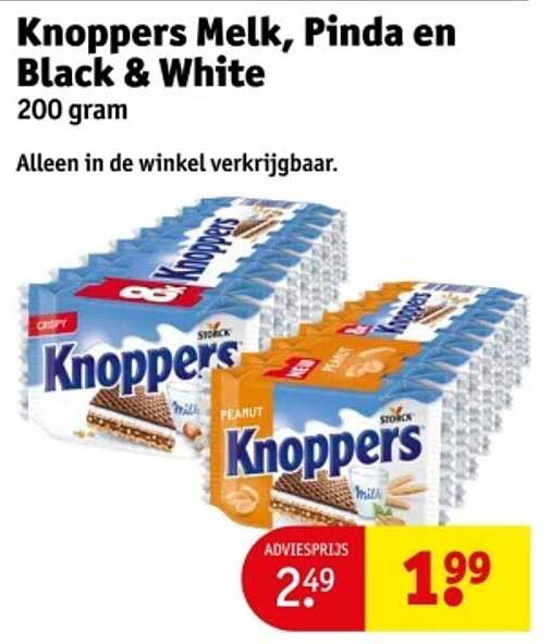 Knoppers Melk, Pinda en Black & White 200 gram