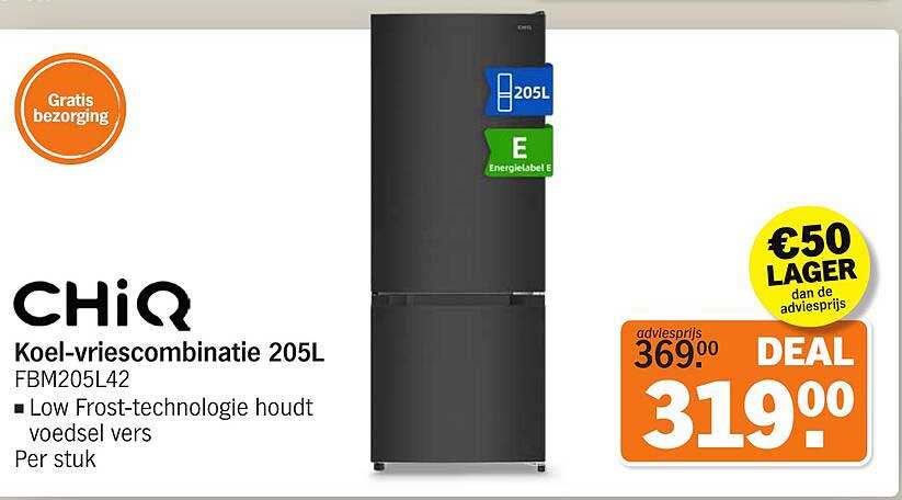Koel-vriescombinatie 205L