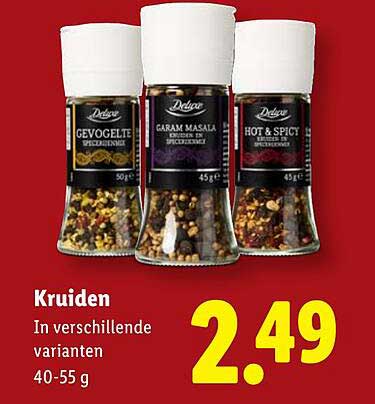 Kruiden In verschillende varianten 40-55 g