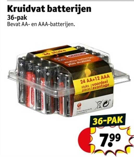 Kruidvat batterijen 36-pak