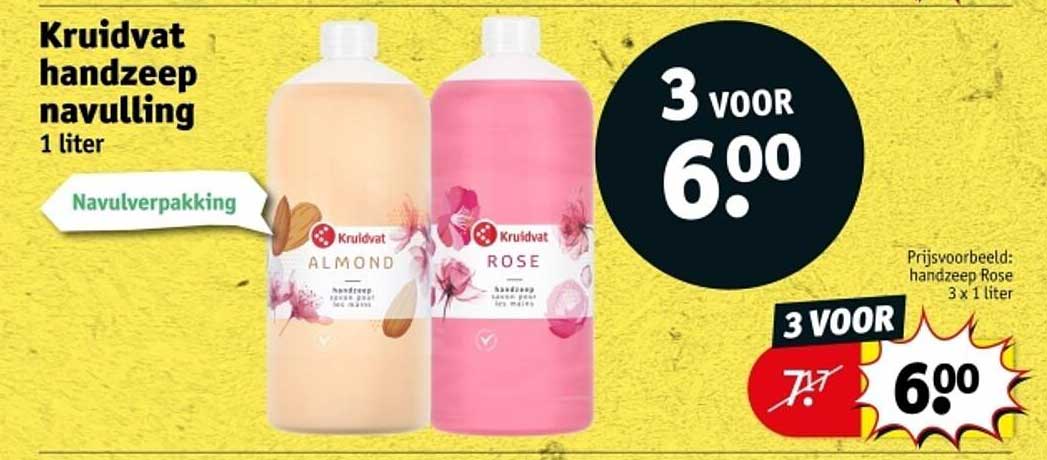 Kruidvat handzeep navulling 1 liter