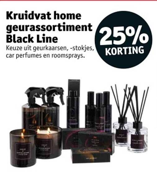 Kruidvat home geurs assortiment Black Line