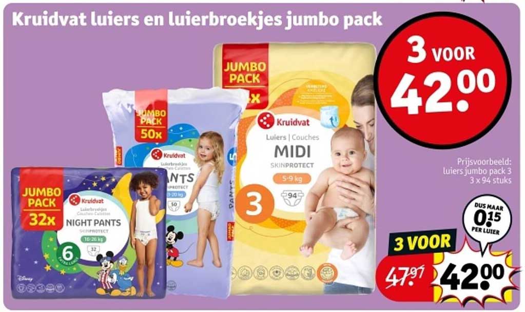 Kruidvat luiers en luierbroekjes jumbo pack