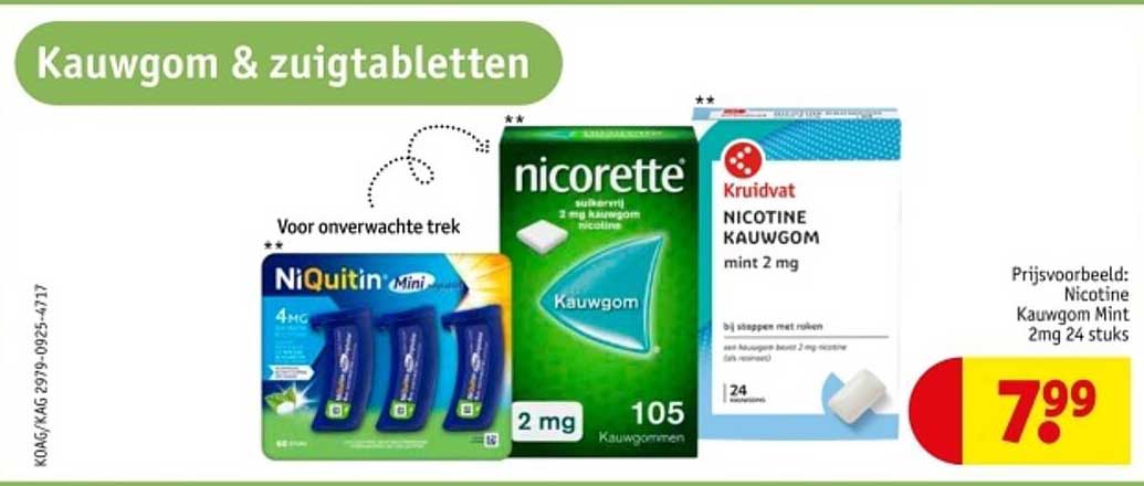 Kruidvat NICOTINE KAUWGOM mint 2 mg
