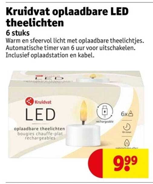 Kruidvat oplaadbare LED theelichten