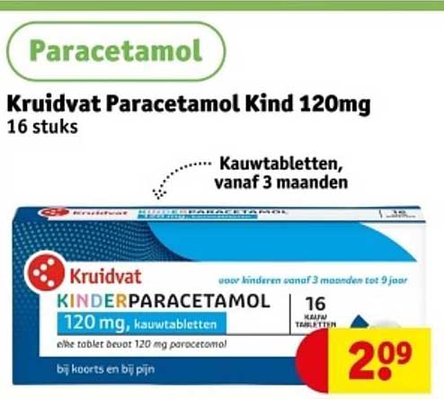 Kruidvat Paracetamol Kind 120mg 16 stuks