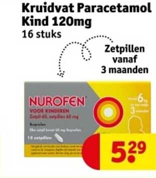 Kruidvat Paracetamol Kind 120mg 16 stuks