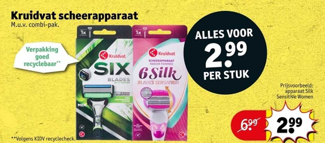 Kruidvat scheerapparaat M.u.v. combi-pak.