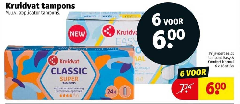 Kruidvat tampons M.u.v. applicator tampons.