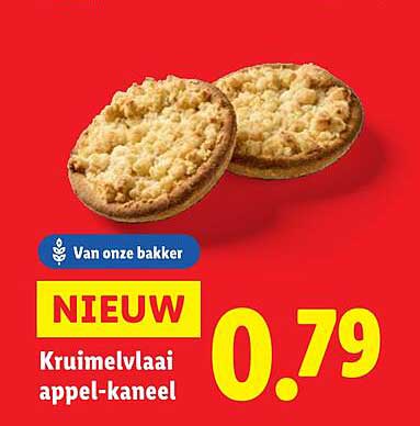 Kruimelvlaai appel-kaneel