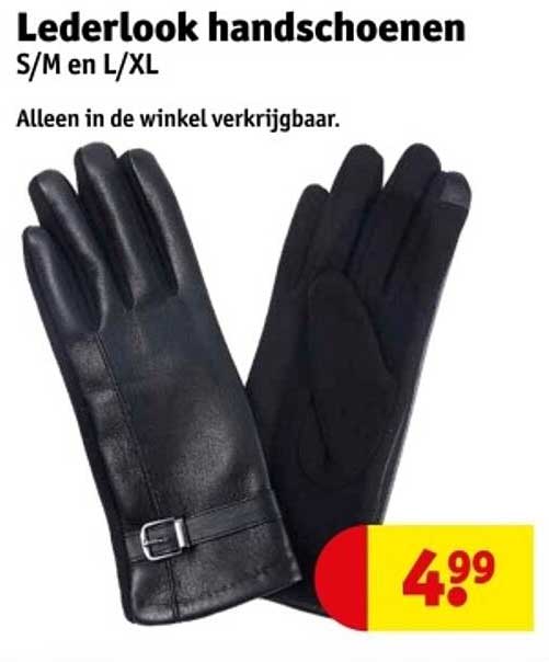 Lederlook handschoenen S/M en L/XL
