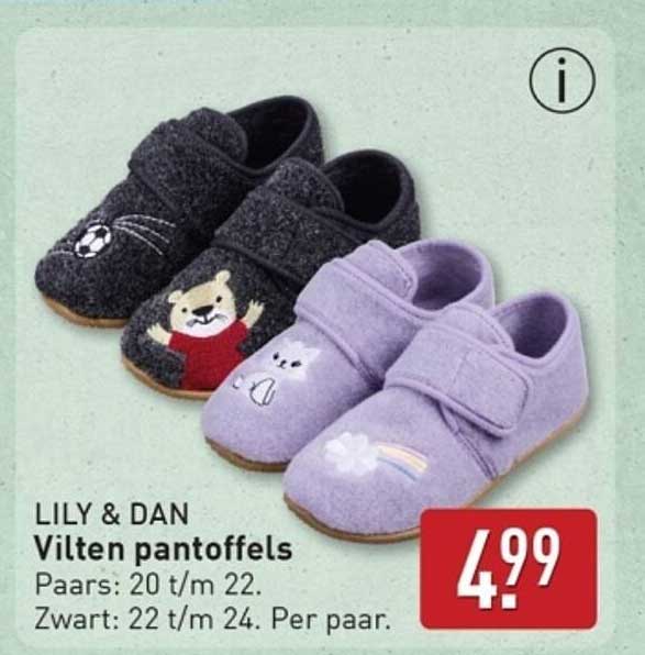 LILY & DAN Vilten pantoffels