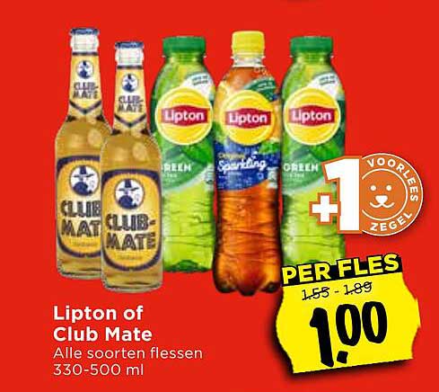Lipton of Club Mate Alle soorten flessen 330-500 ml