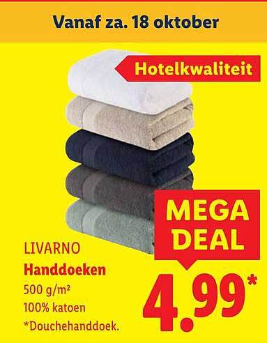 LIVARNO Handdoeken 500 g/m² 100% katoen