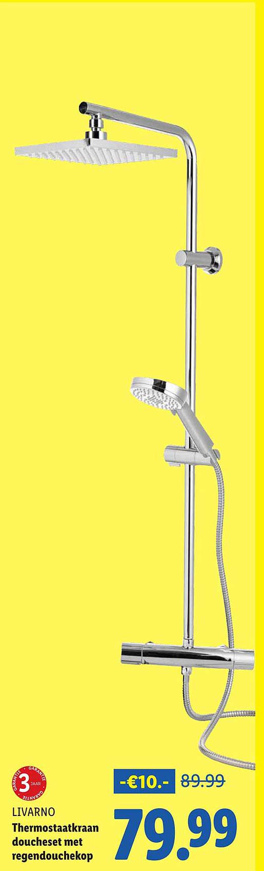 LIVARNO Thermostaatkraan douceset met regendouchekop