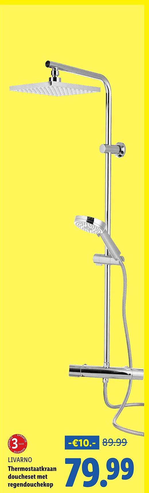 LIVARNO Thermostaatkraan douchezset met regendouchekop