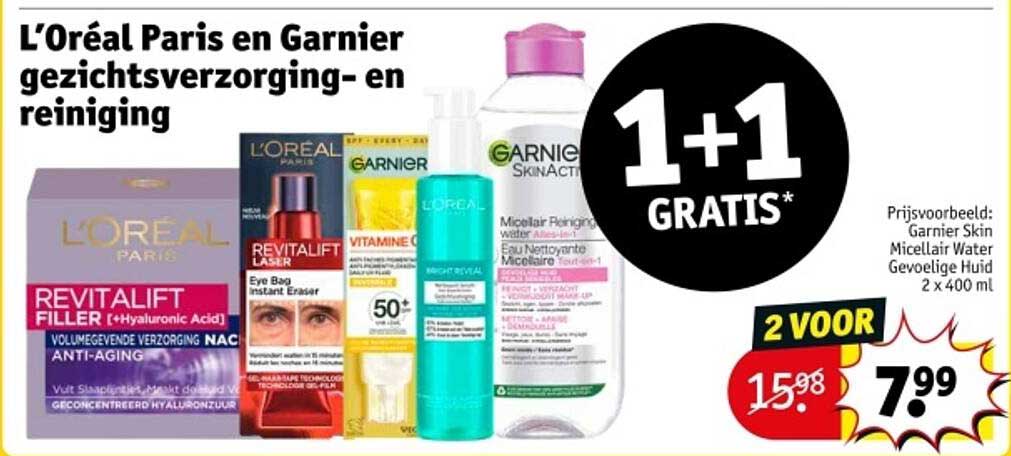 L’Oréal Paris en Garnier gezichtsverzorging- en reiniging