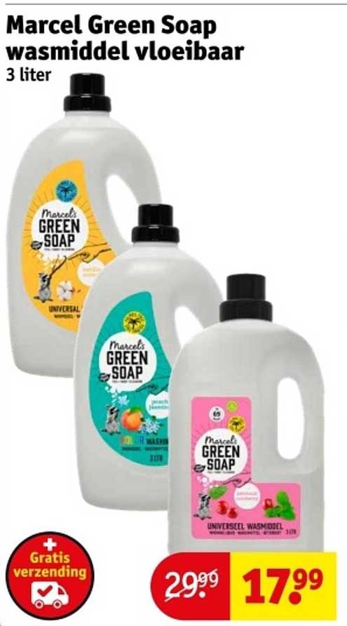 Marcel Green Soap wasmiddel vloeibaar 3 liter