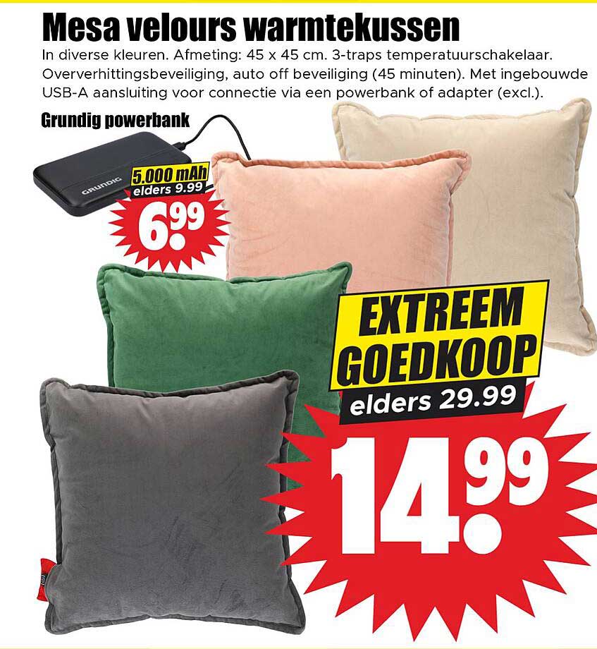 Mesa velours warmtekussen