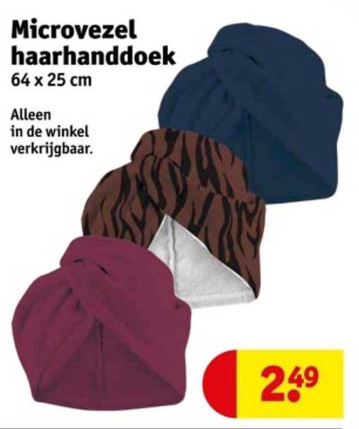 Microvezel haarhanddoek 64 x 25 cm