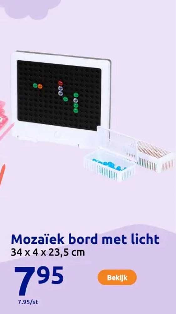 Mozaïek bord met licht 34 x 4 x 23,5 cm