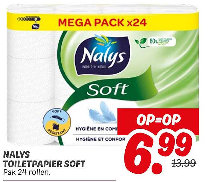 NALYS TOILETPAPIER SOFT Pak 24 rollen.