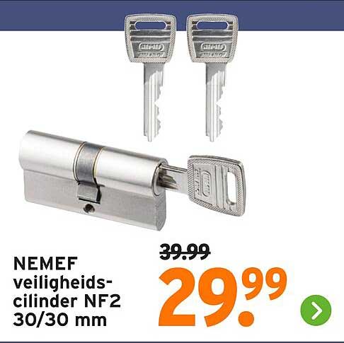 NEMEF veiligheids-cilinder NF2 30/30 mm