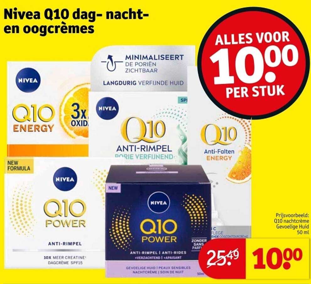 Nivea Q10 dag- nacht- en oogcrèmes