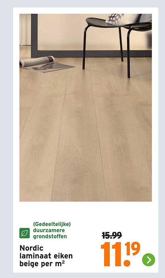Nordic laminaat eiken beige per m²