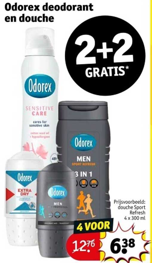 Odorex deodorant en douche 2+2 GRATIS*