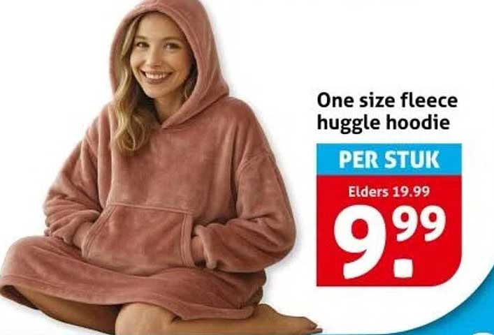 One size fleece huggle hoodie