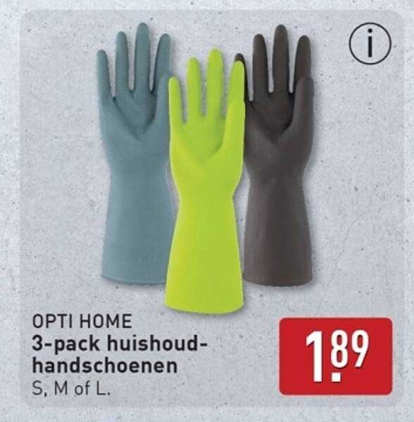 OPTI HOME 3-pack huishoudhandschoenen