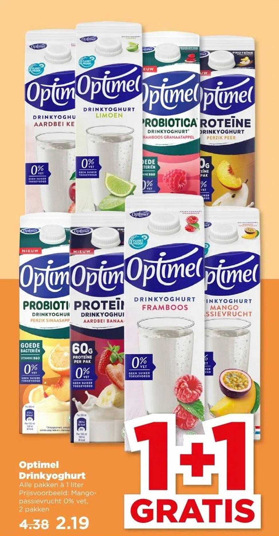 Optimel Drinkyoghurt 1+1 Gratis