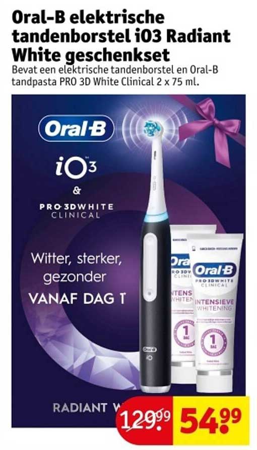 Oral-B elektrische tandenborstel iO3 Radiant White geschenkset