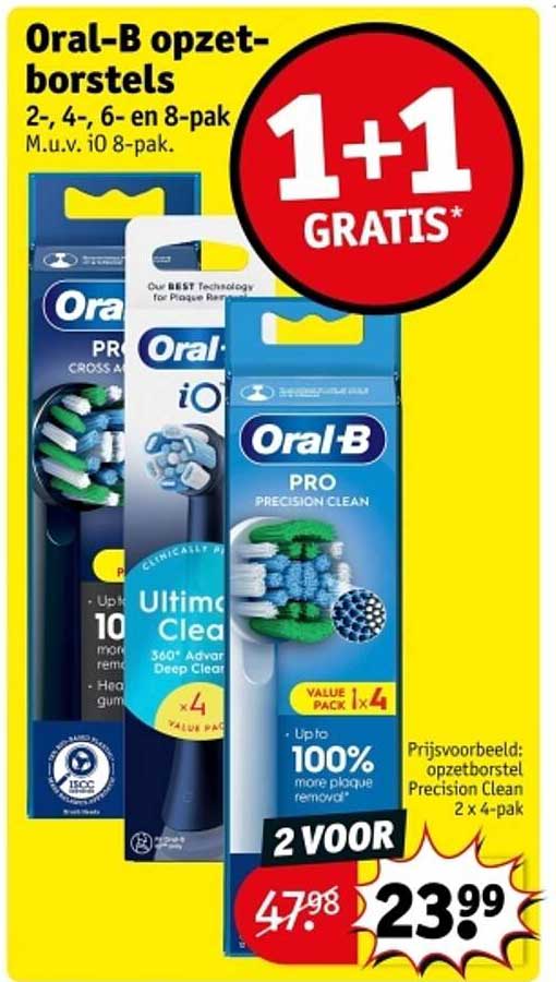 Oral-B opzetborstels 2-, 4-, 6- en 8-pak M.u.v. iO 8-pak.